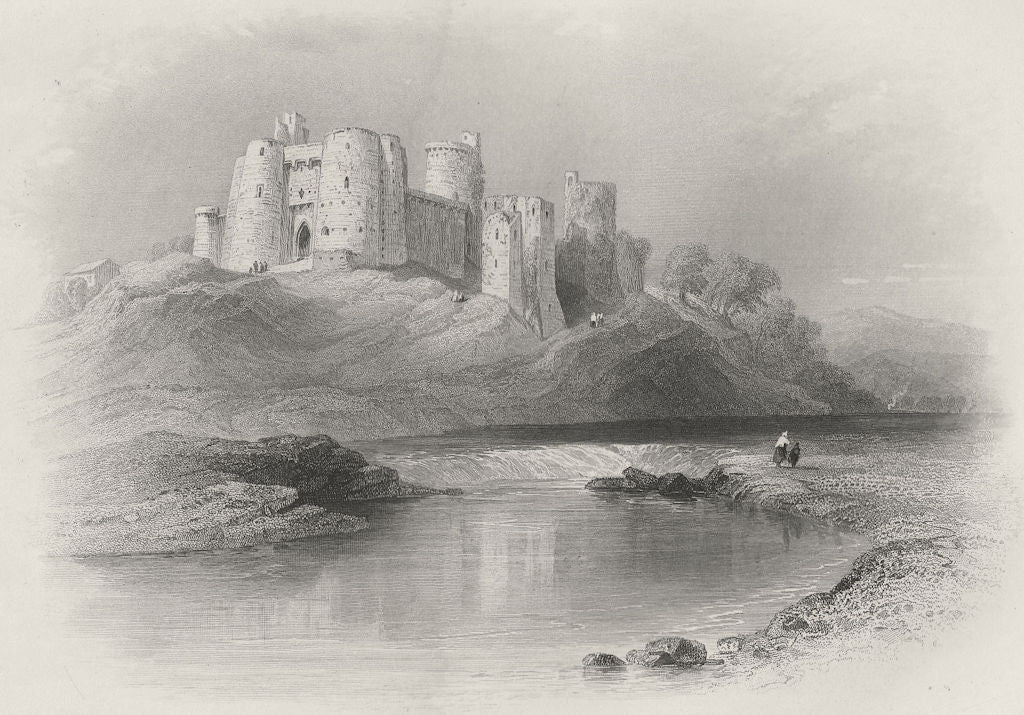 WALES. Kidwelly Castle-Bartlett c1860 old antique vintage print picture